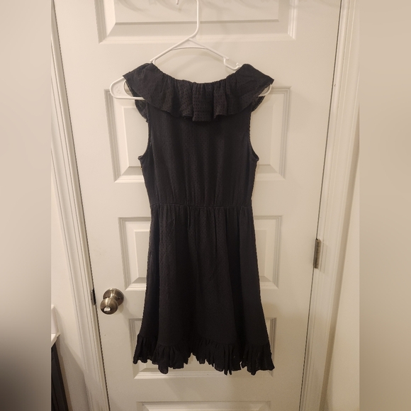 Marc by Marc Jacobs 100% Silk Black Dot Ruffle Dress Size 0 V Neck Midi #Z538 - Picture 3 of 6